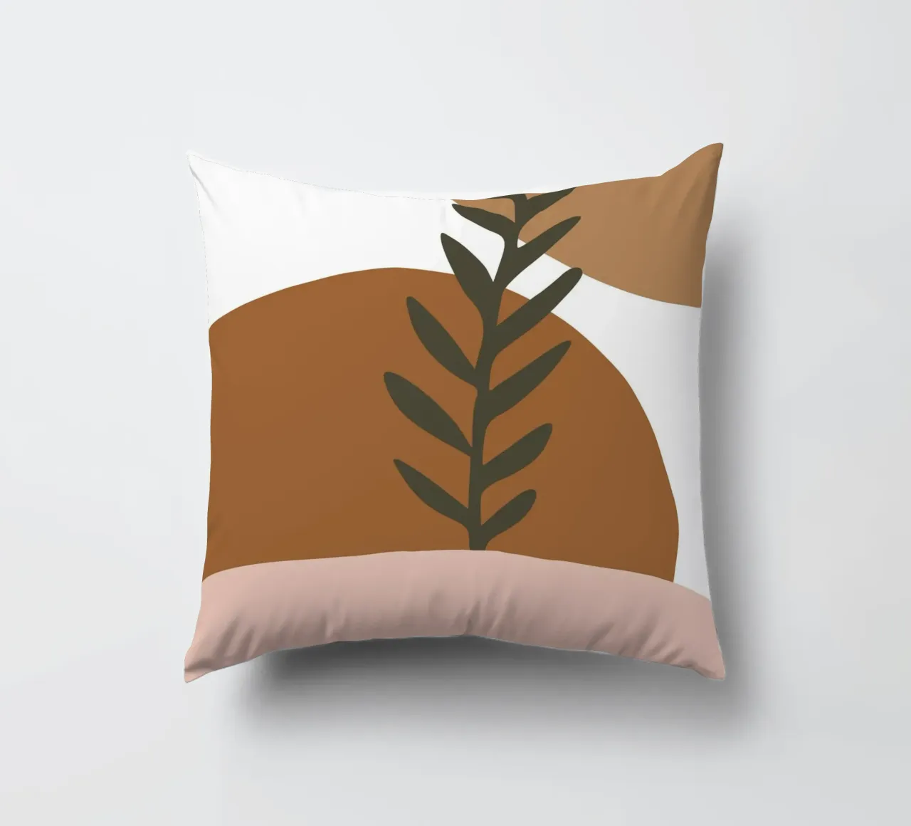 minimalist leaf and half circles cuscino da vintageshop