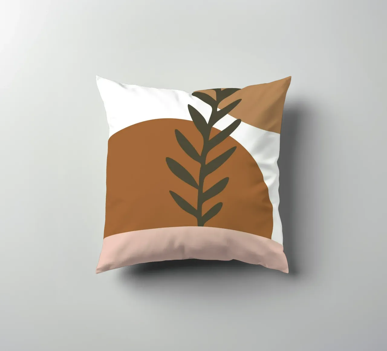 minimalist leaf and half circles cuscino da vintageshop