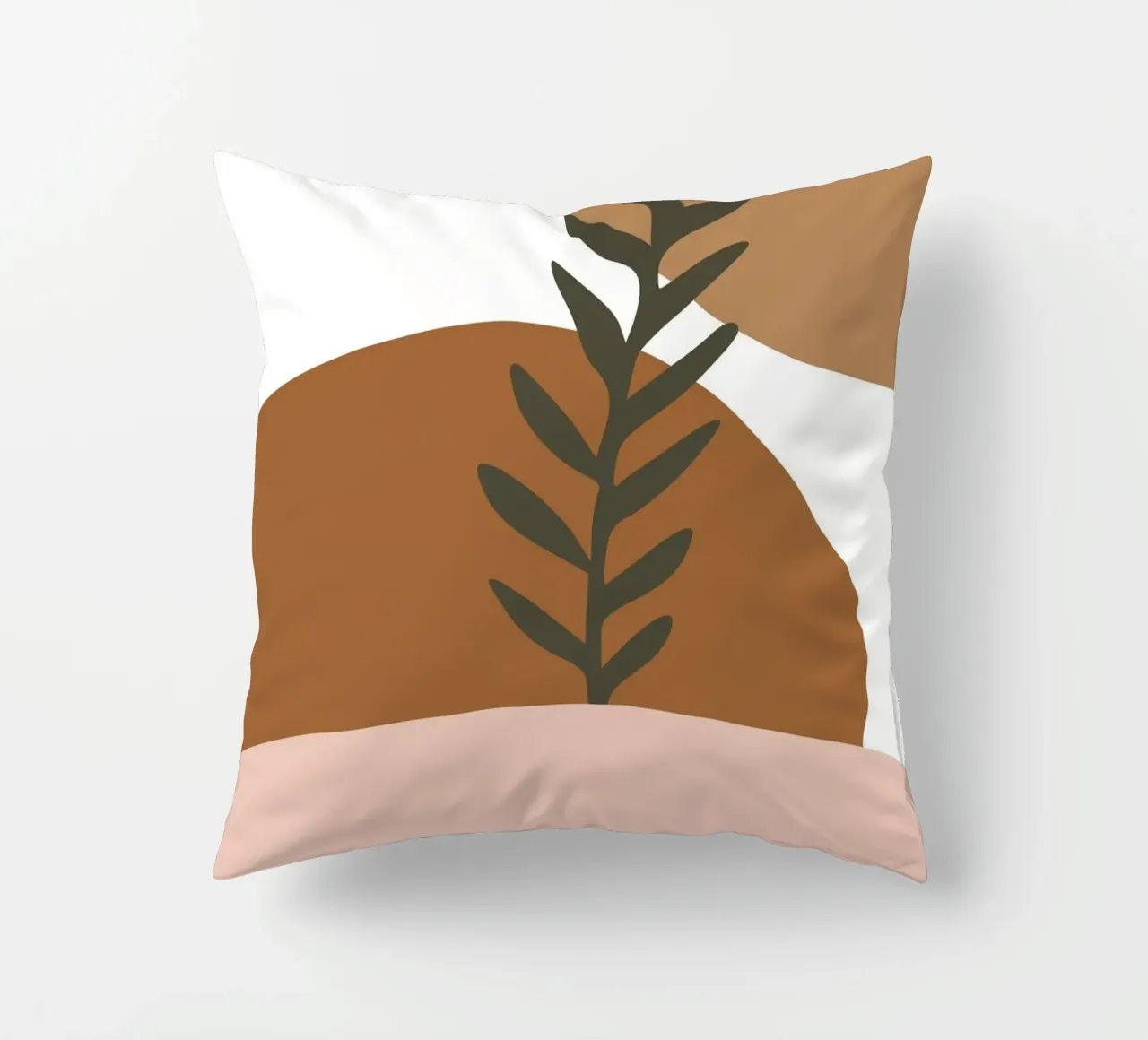 minimalist leaf and half circles cuscino da vintageshop