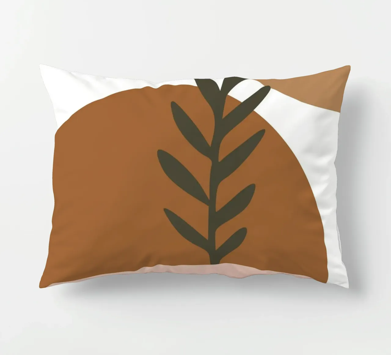 minimalist leaf and half circles cuscino da vintageshop