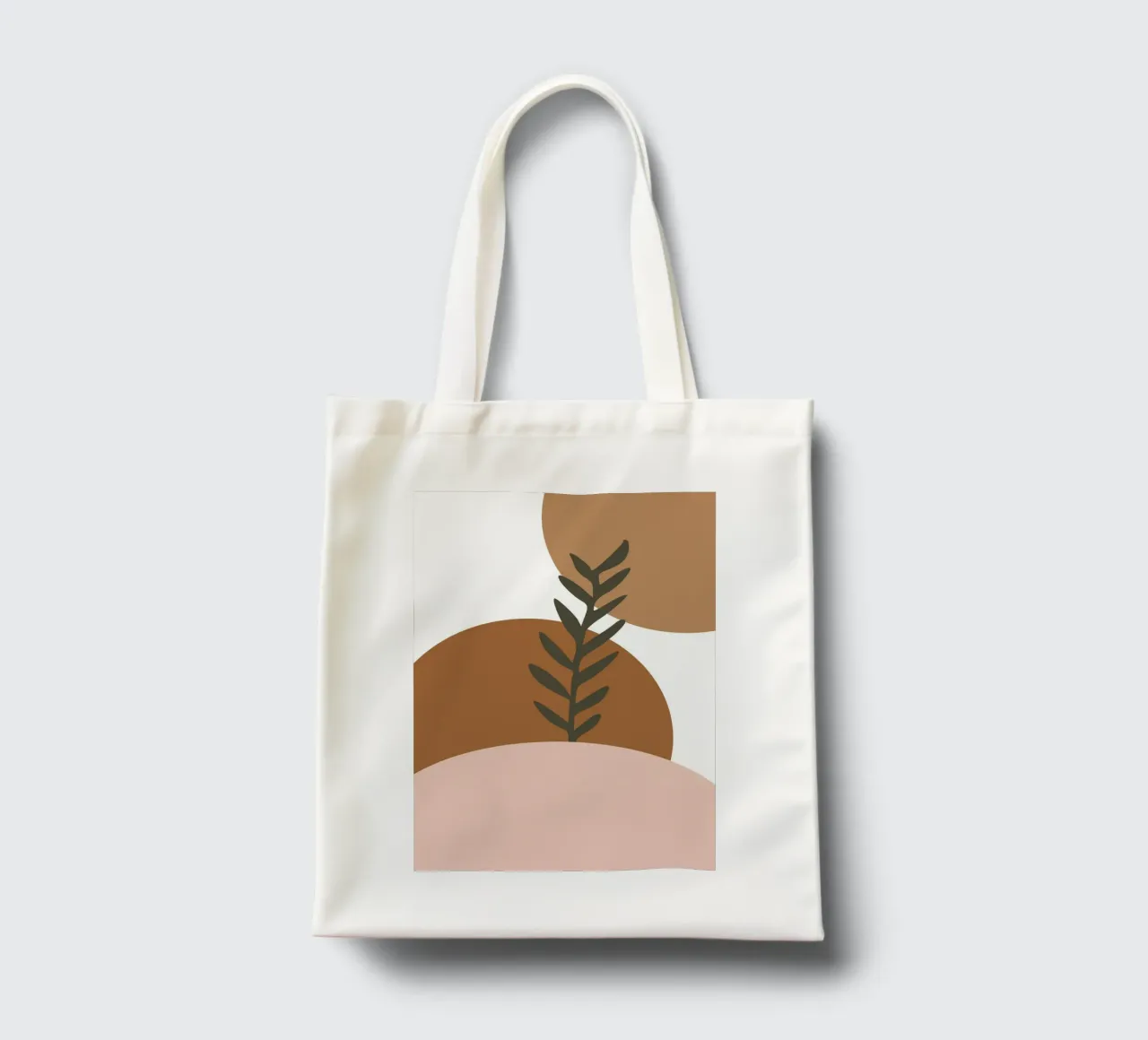 minimalist leaf and half circles borsa in juta da vintageshop