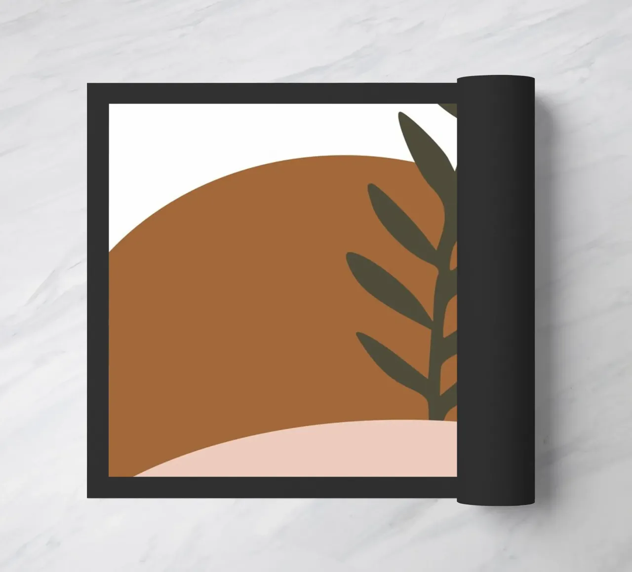 minimalist leaf and half circles zerbino da vintageshop