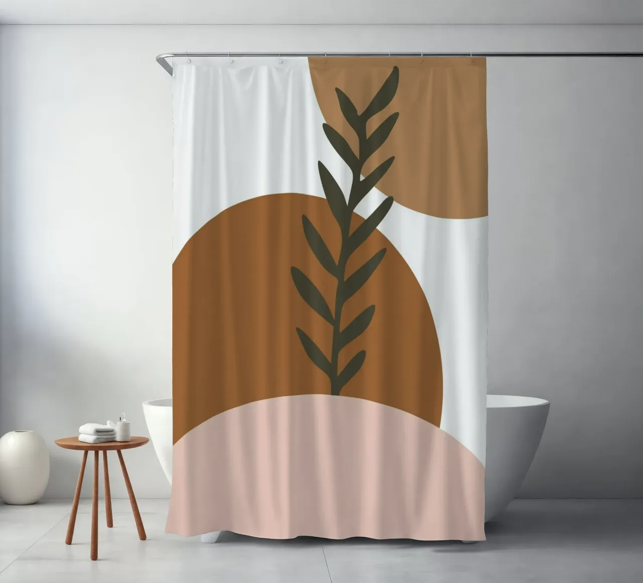 minimalist leaf and half circles tenda da doccia da vintageshop