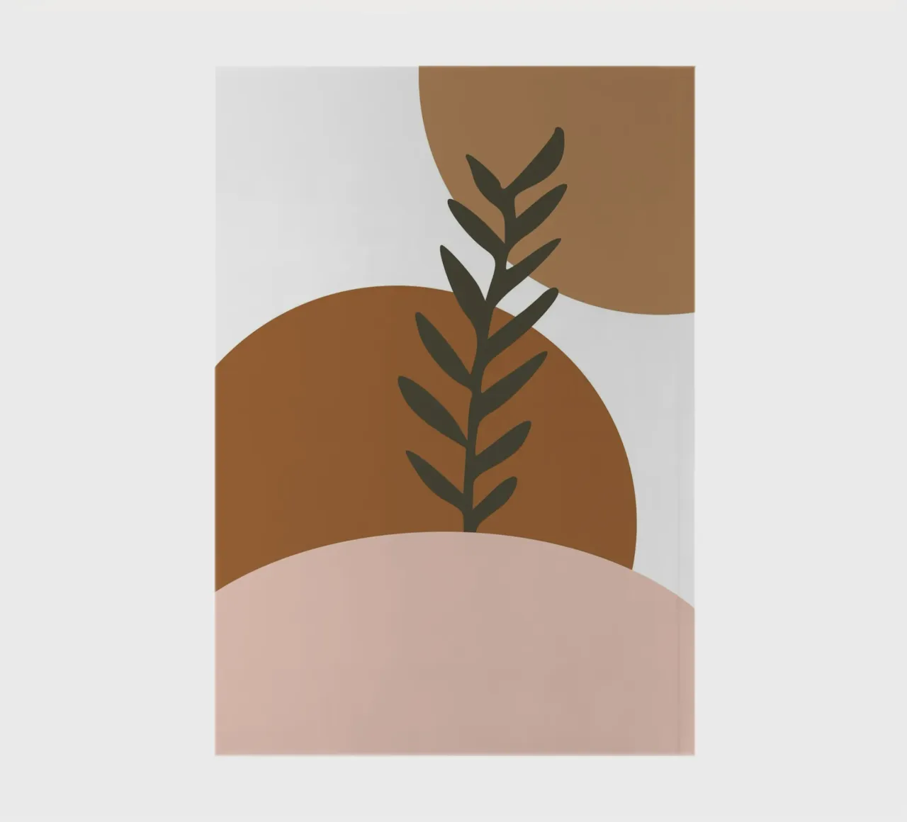 minimalist leaf and half circles notebook by vintageshop