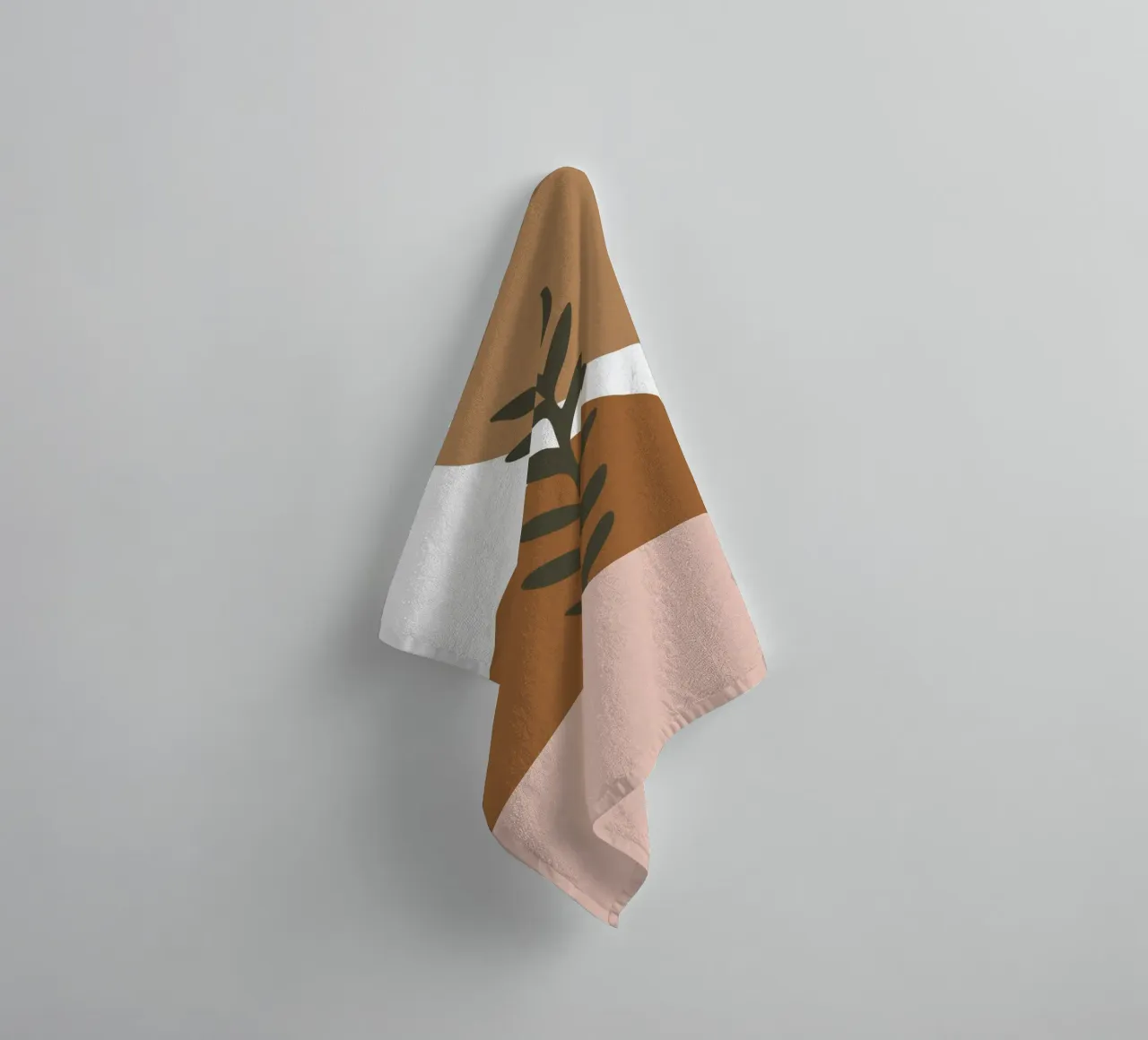 minimalist leaf and half circles asciugamano da bagno da vintageshop