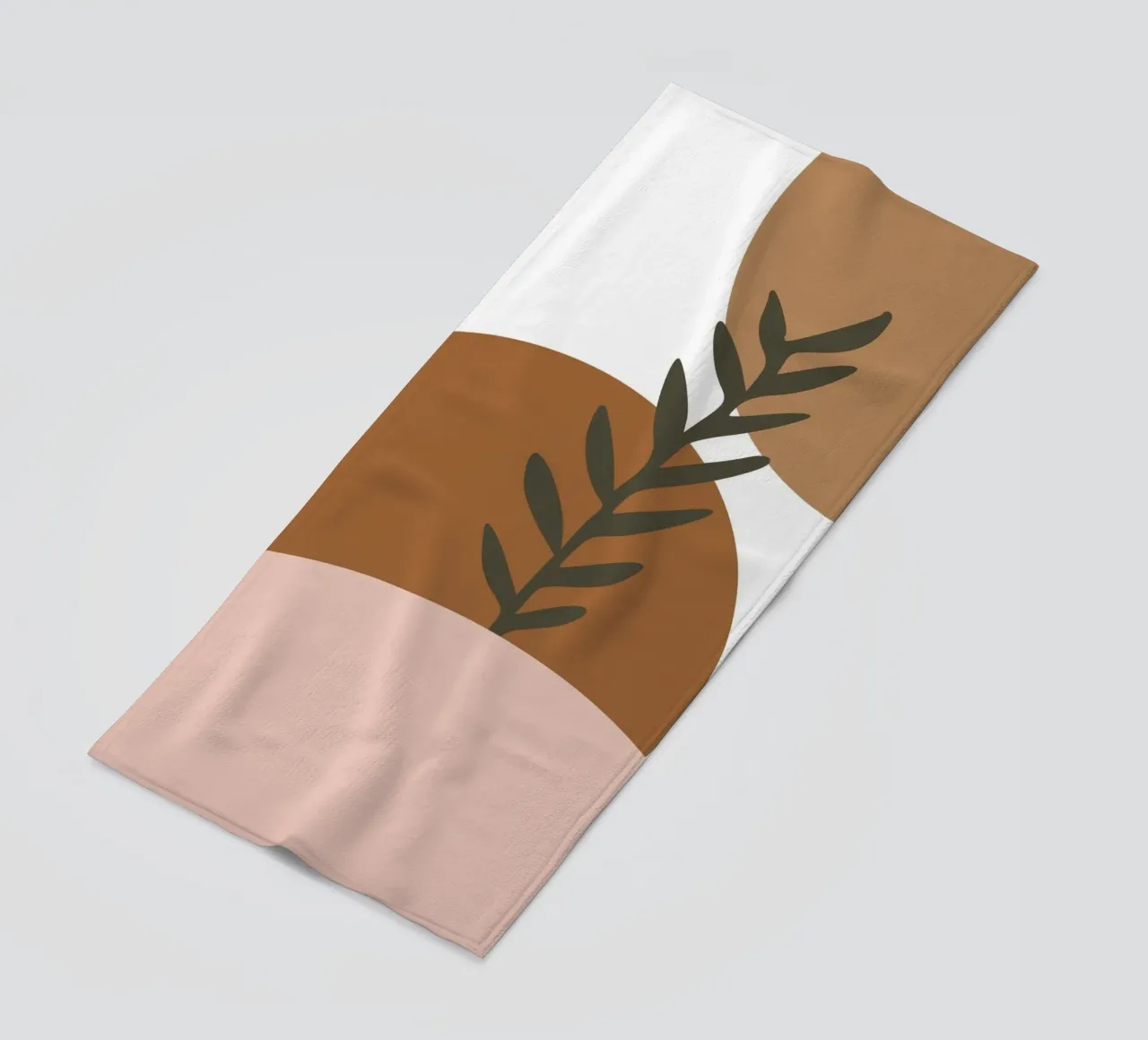 minimalist leaf and half circles telo mare da vintageshop