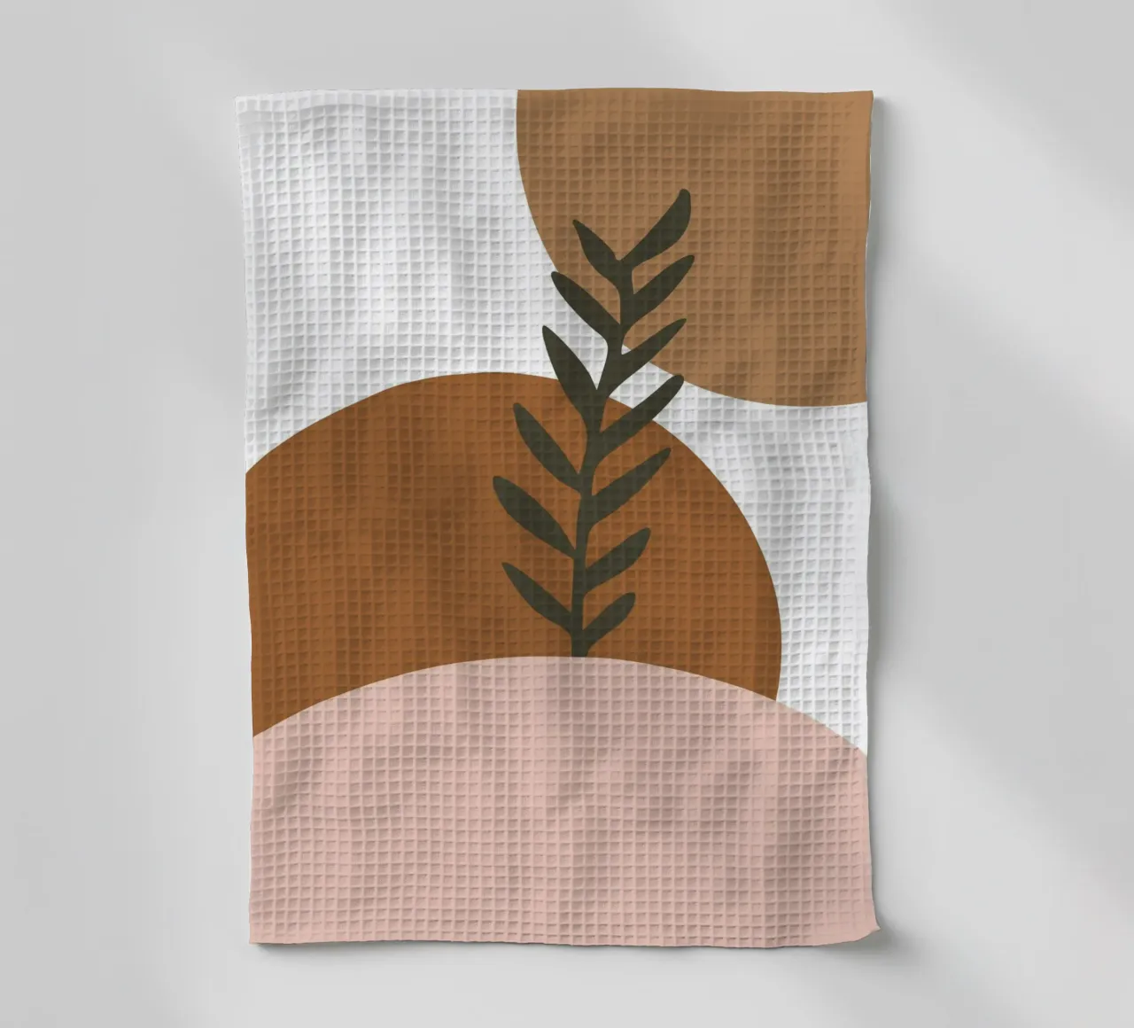 minimalist leaf and half circles canovaccio da cucina da vintageshop