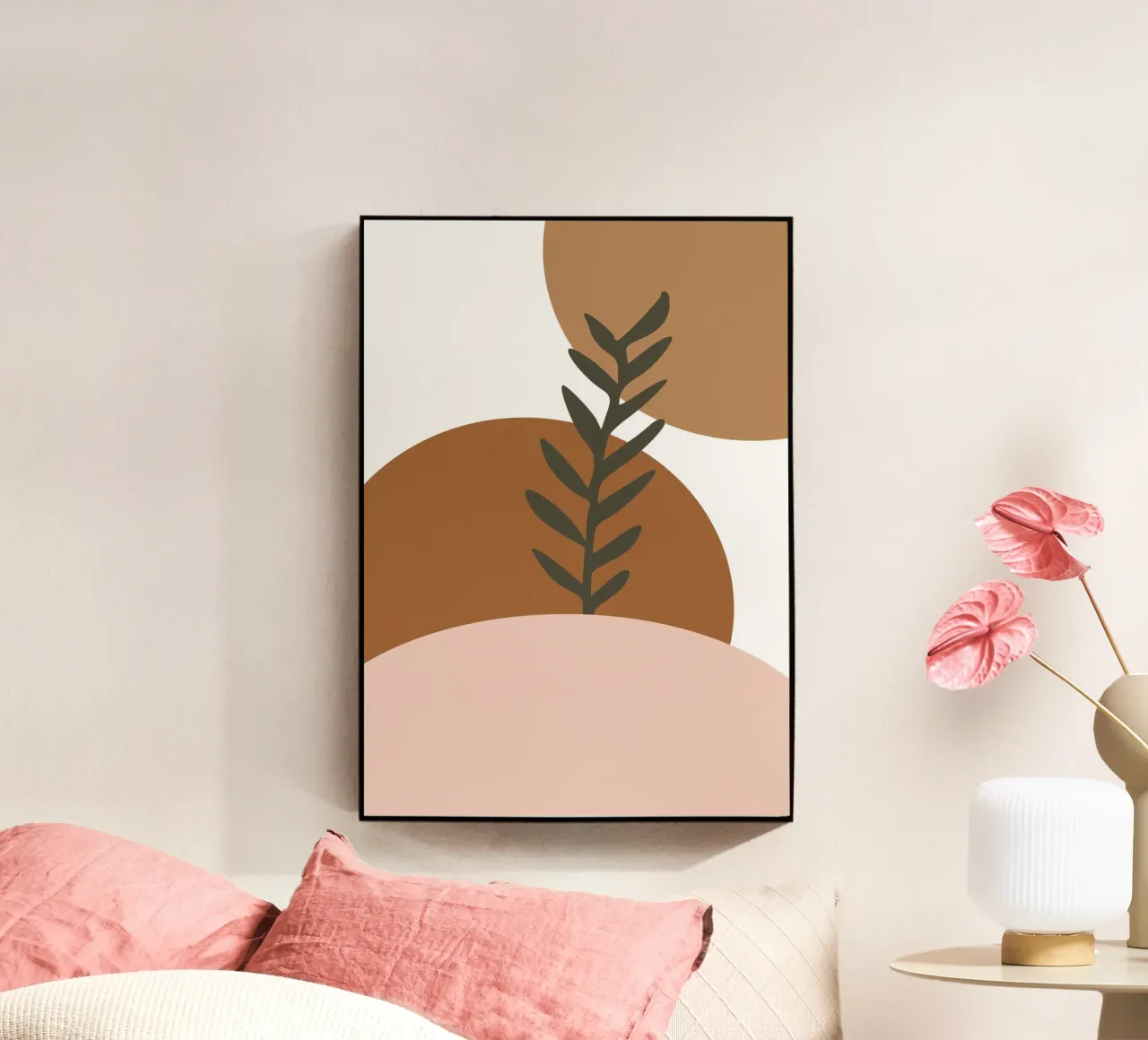 minimalist leaf and half circles plexiglass da vintageshop