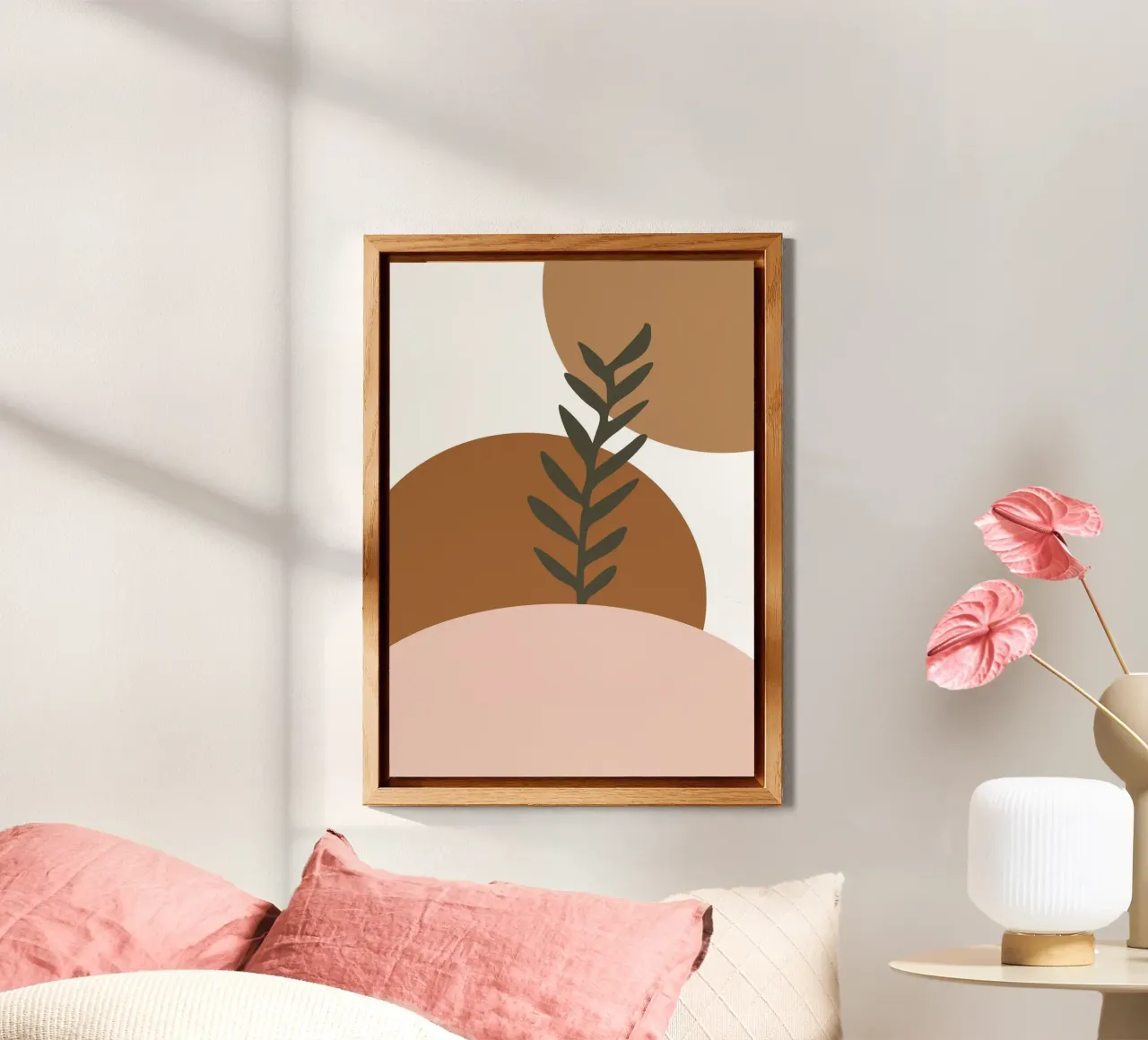 minimalist leaf and half circles alluminio dibond da vintageshop
