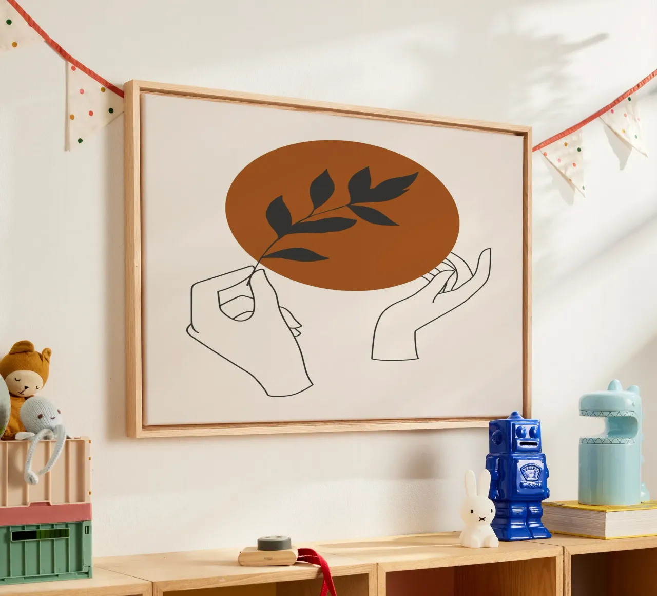 Boho ritual canvas with Floater frame by Little Dean
