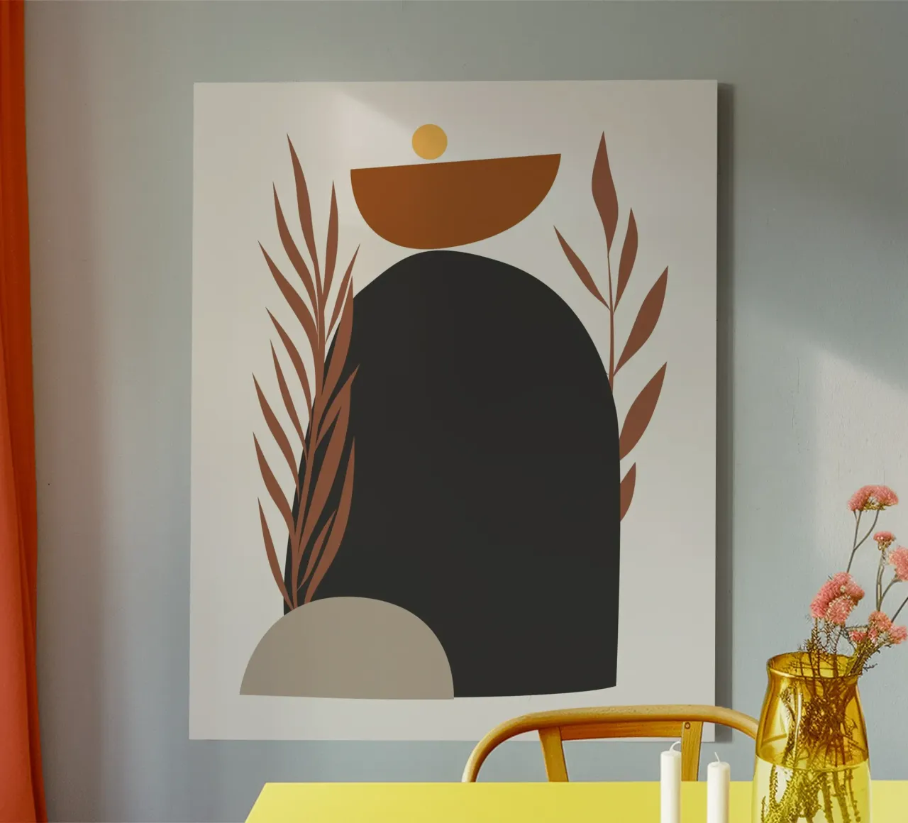 Pietra zen boho tela con Cornice a cassetta da Little Dean