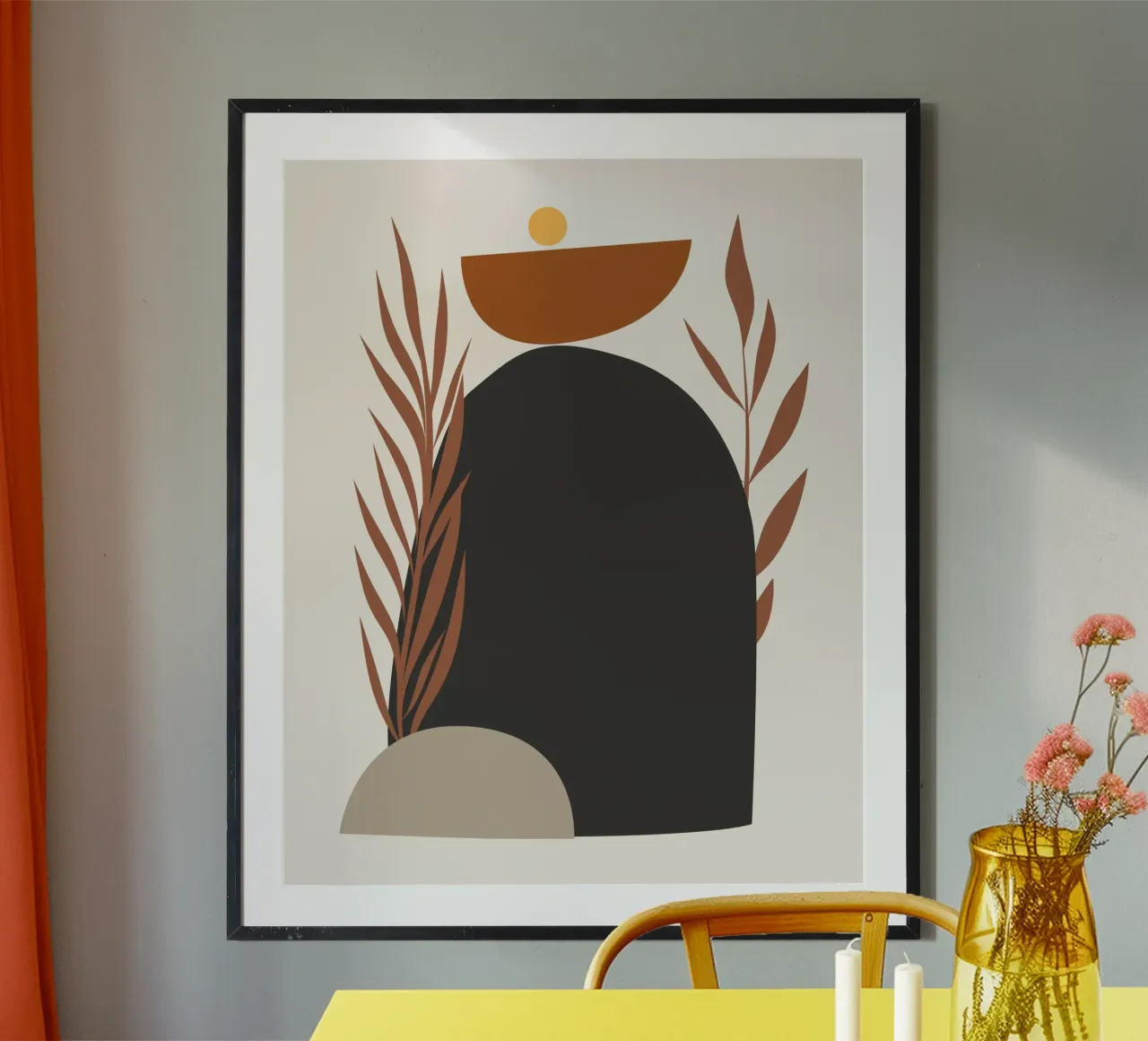 Pietra zen boho poster con telaio in legno da Little Dean