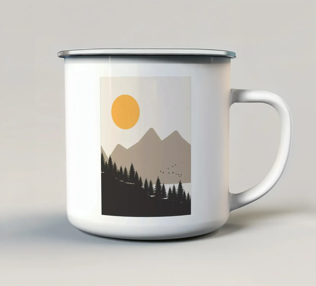 Silhouette del paesaggio tazza in smalto da Little Dean