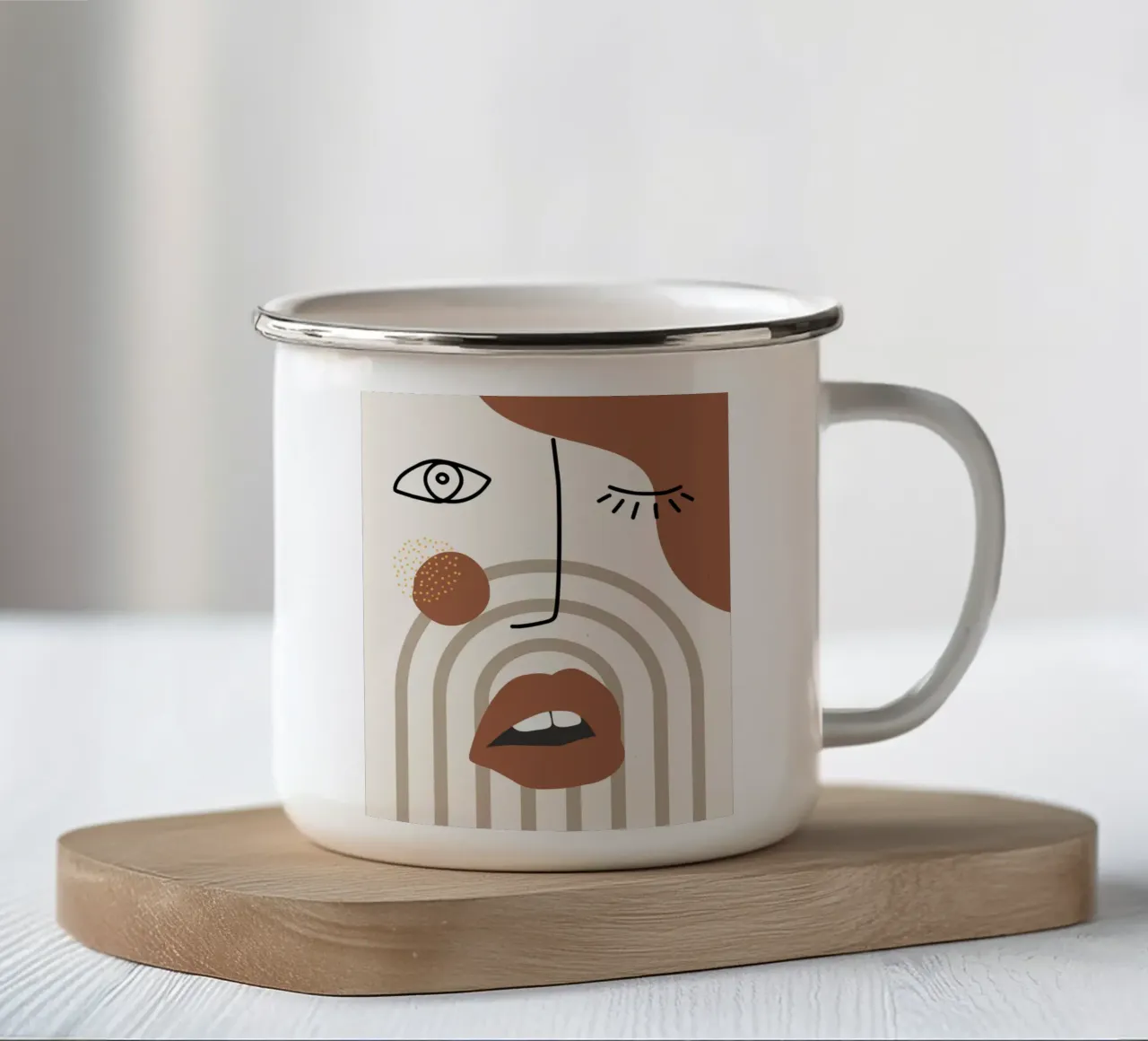Ritratto bohémien tazza in smalto da Little Dean