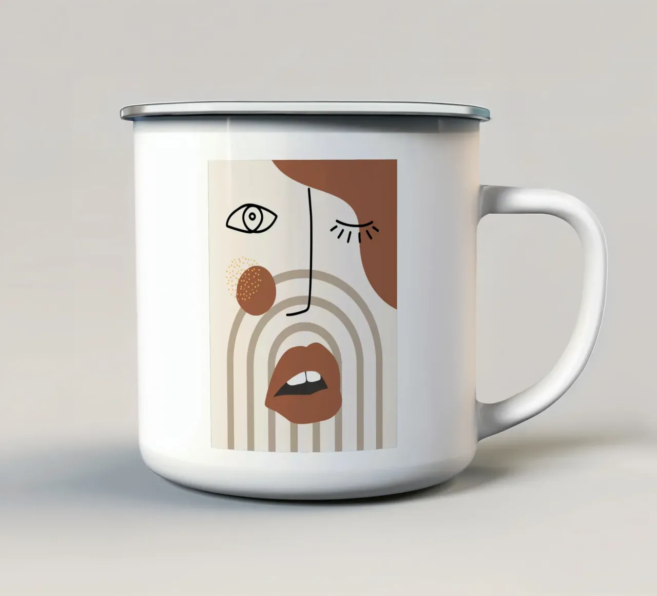 Ritratto bohémien tazza in smalto da Little Dean