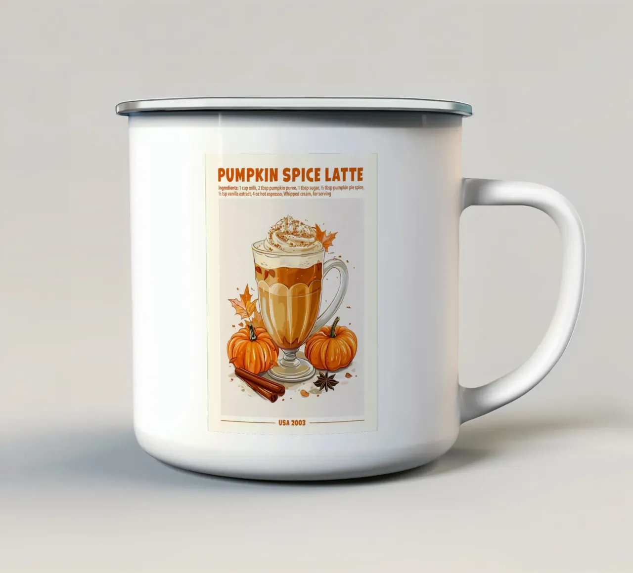 Pumpkin Spice Latte, USA 2003 tazza in smalto da janetlynn