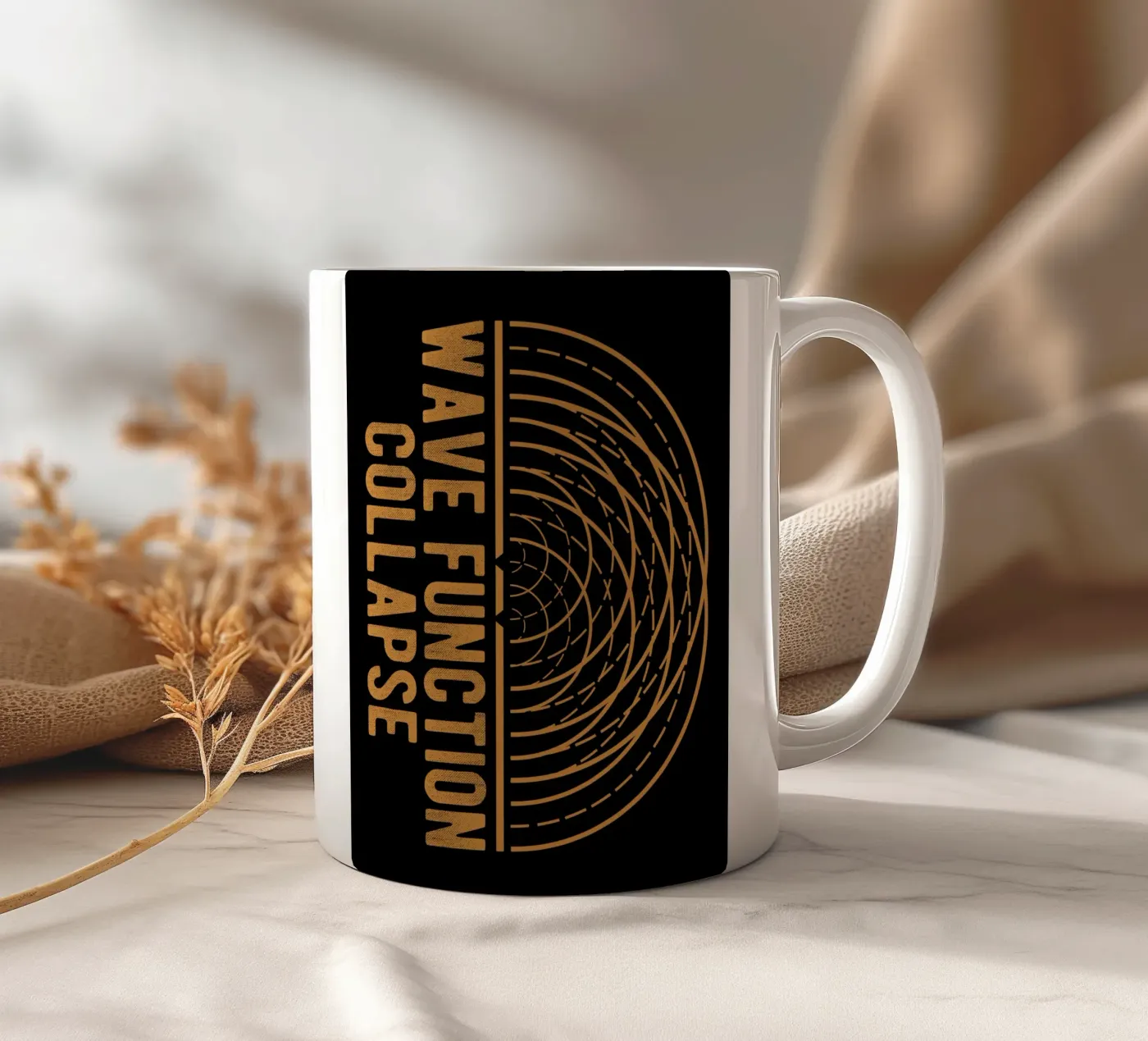 Wave Function Collapse ceramic mug by Mariel Toigo