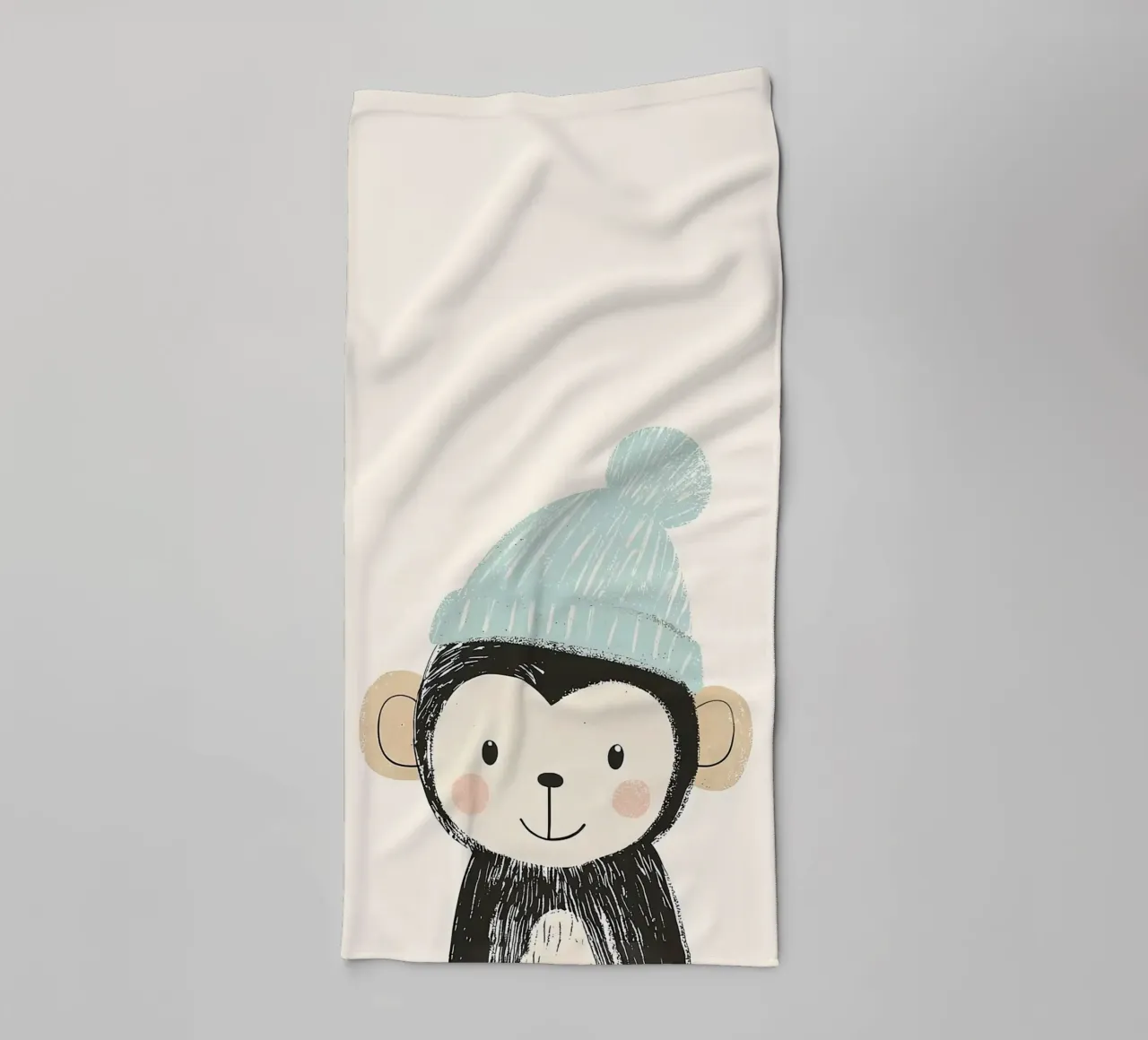 Simpatica scimmia con cappello asciugamano da bagno da David Müller