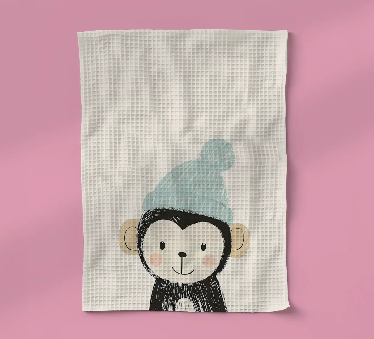 Simpatica scimmia con cappello canovaccio da cucina da David Müller
