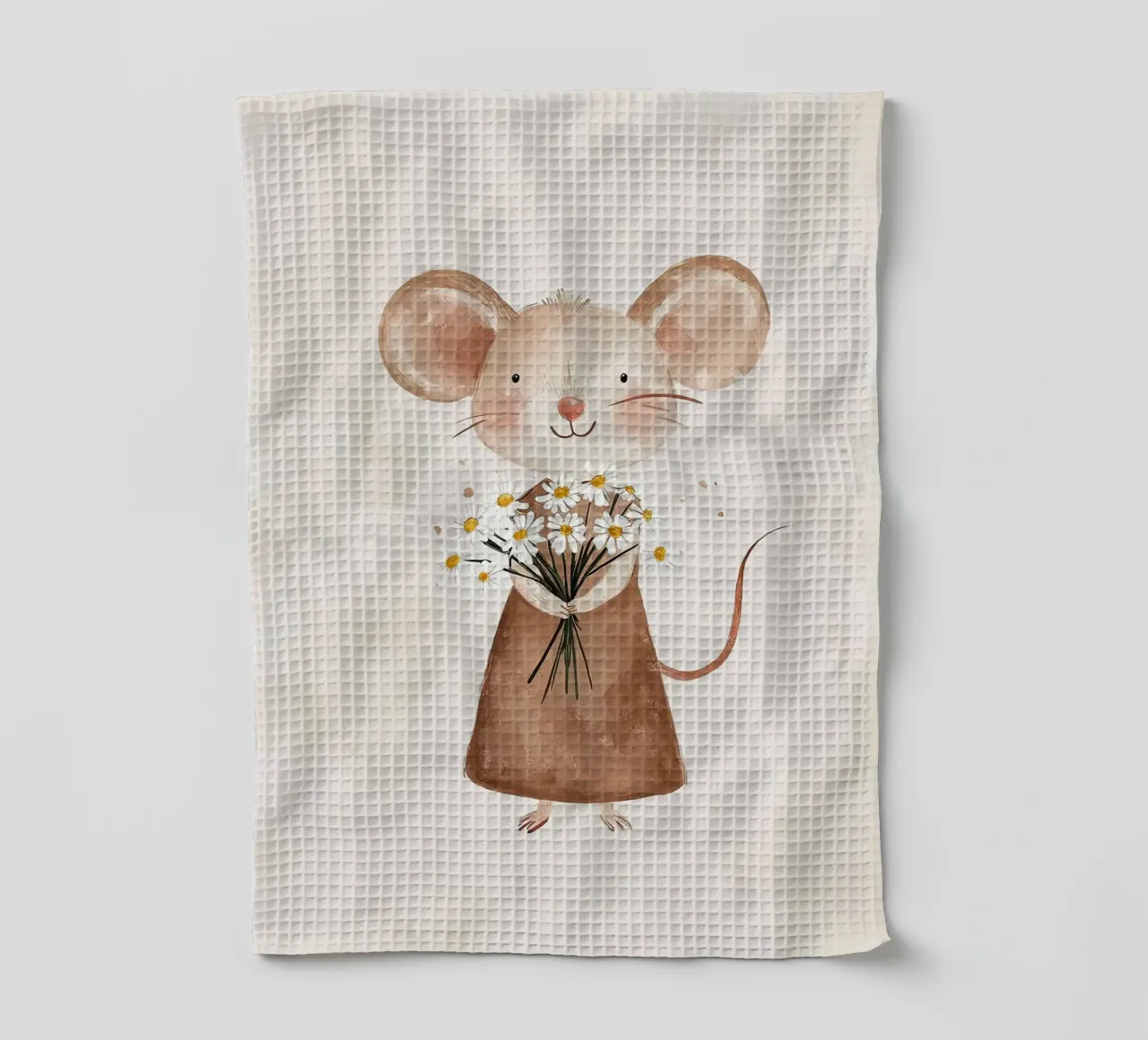 Souris mignonne avec des fleurs torchon de David Müller