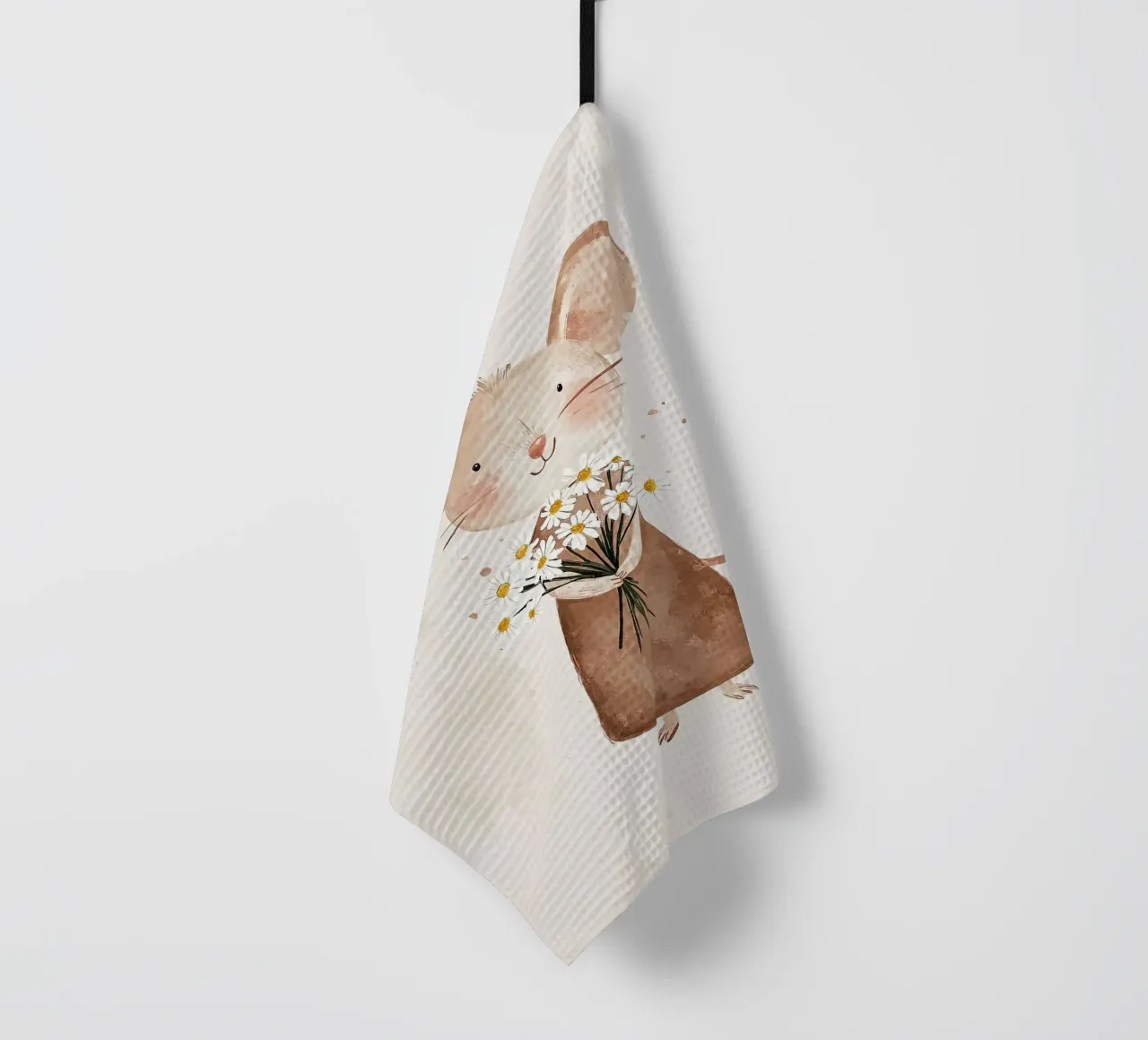 Souris mignonne avec des fleurs torchon de David Müller