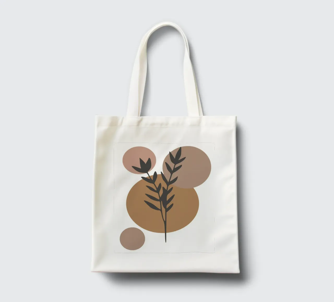 minimalist leaf and circles borsa in juta da vintageshop