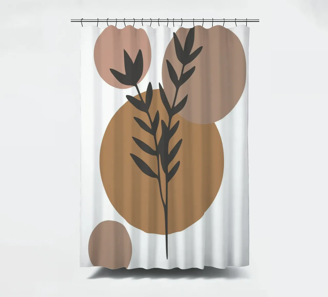 minimalist leaf and circles tenda da doccia da vintageshop