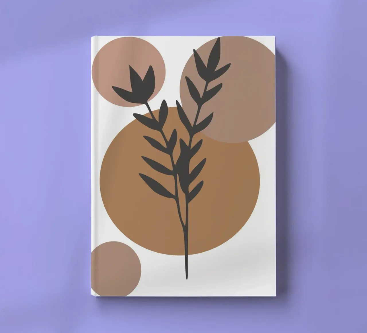 minimalist leaf and circles notebook by vintageshop