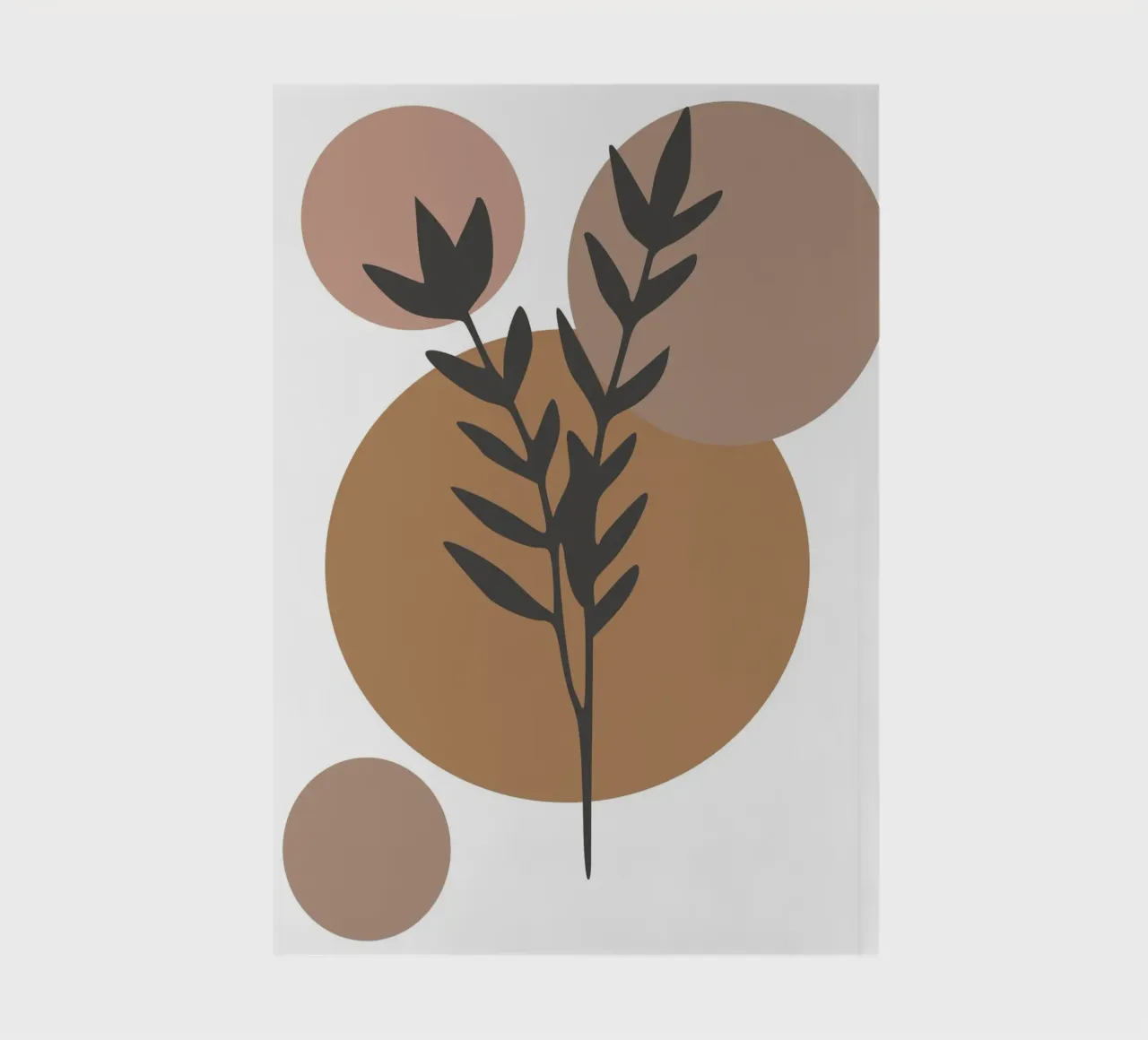 minimalist leaf and circles notebook by vintageshop