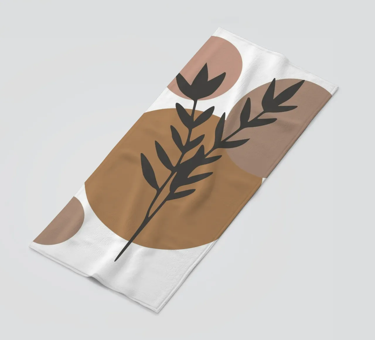 minimalist leaf and circles telo mare da vintageshop