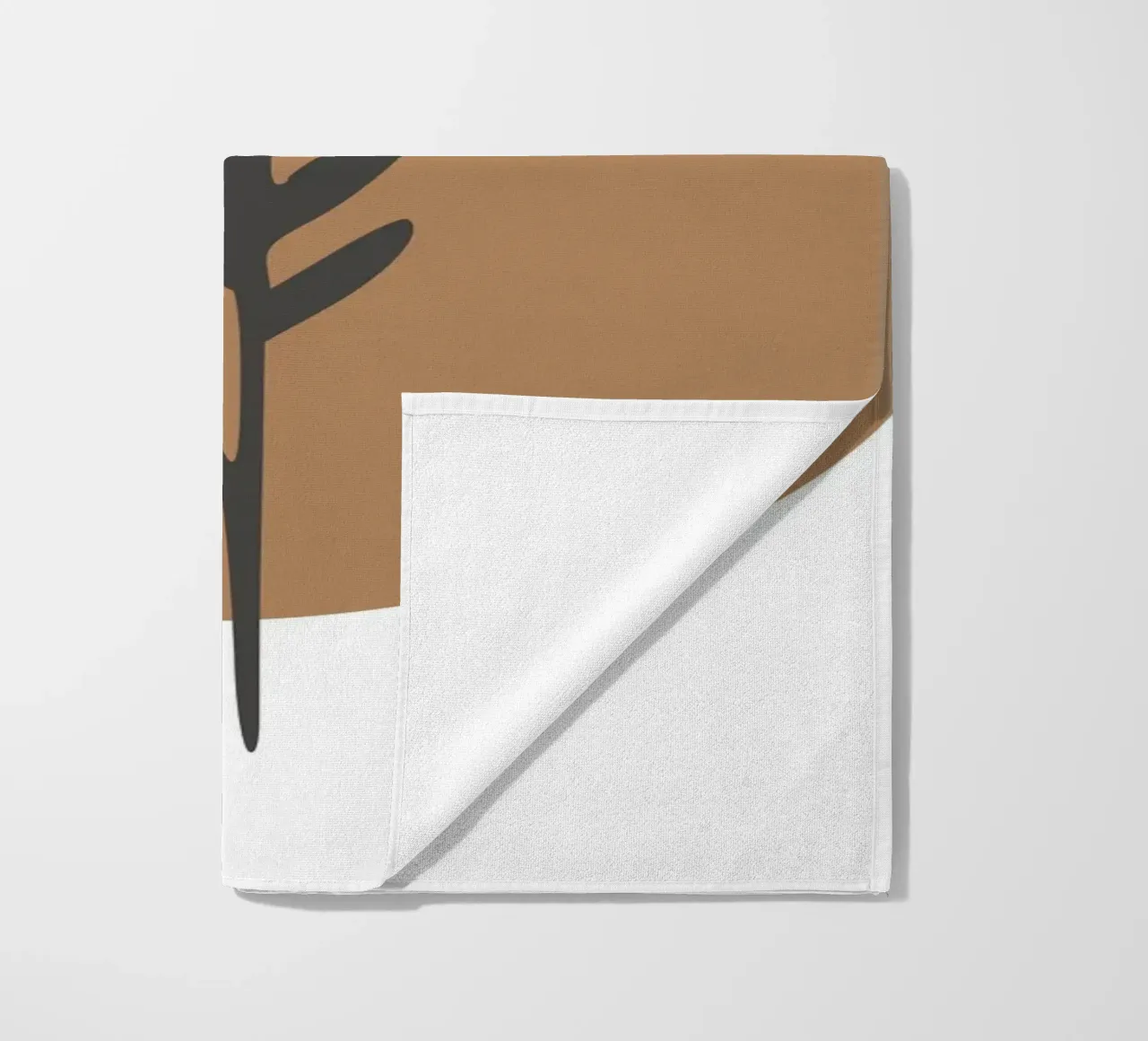 minimalist leaf and circles telo mare da vintageshop