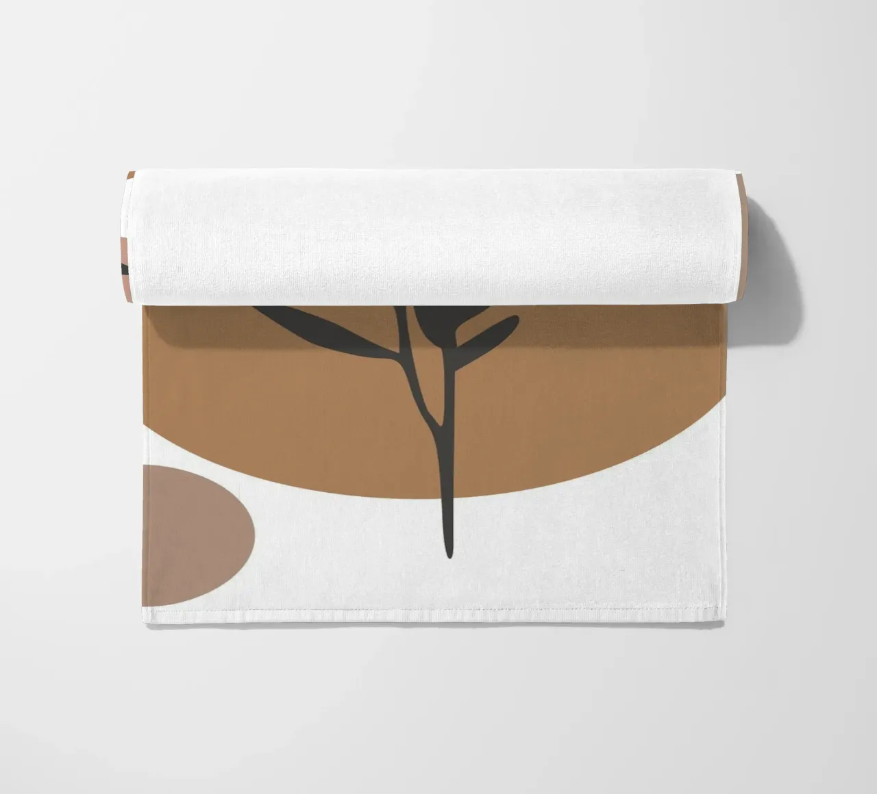 minimalist leaf and circles telo mare da vintageshop