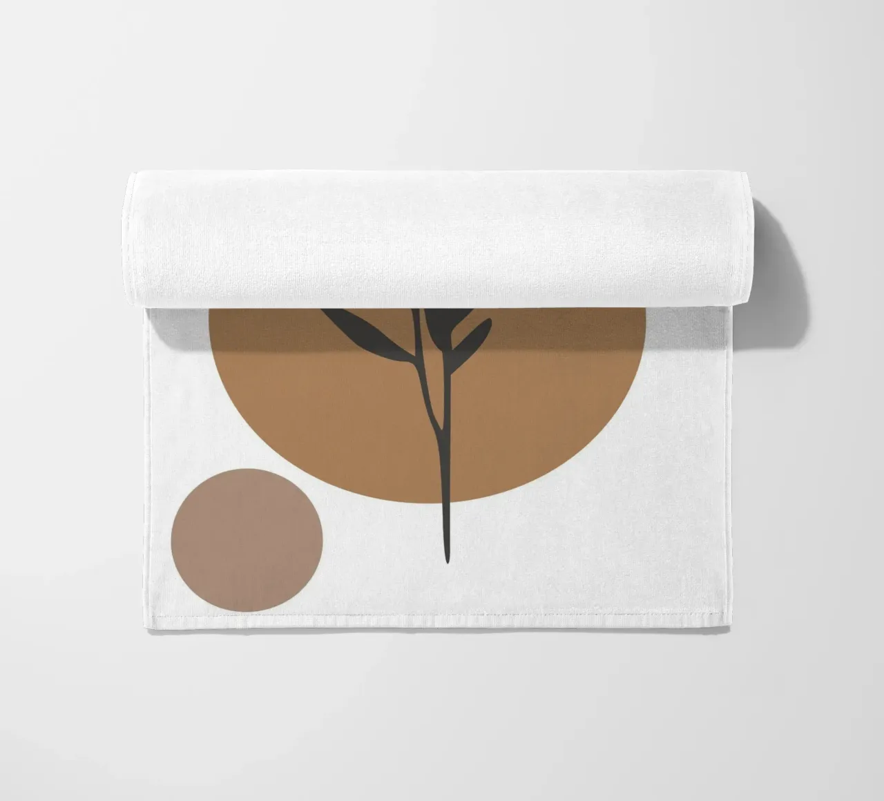 minimalist leaf and circles telo mare da vintageshop