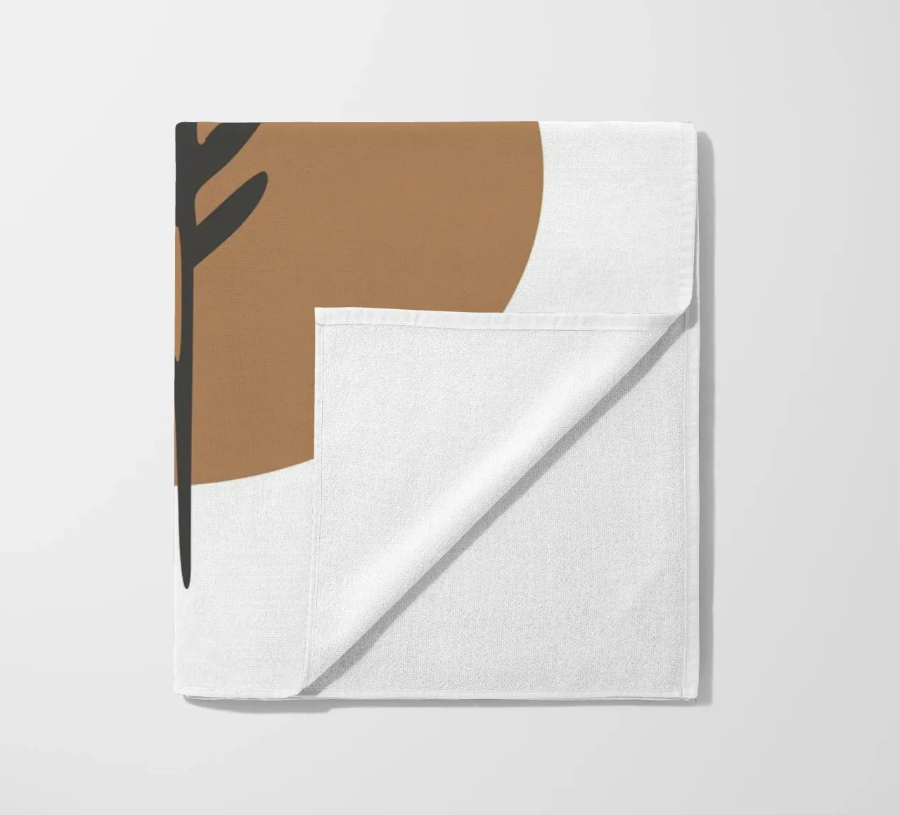 minimalist leaf and circles telo mare da vintageshop