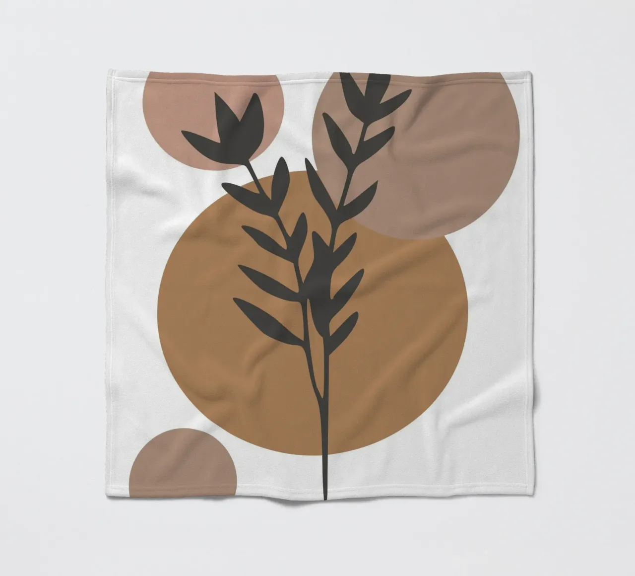 minimalist leaf and circles coperta in pile da vintageshop