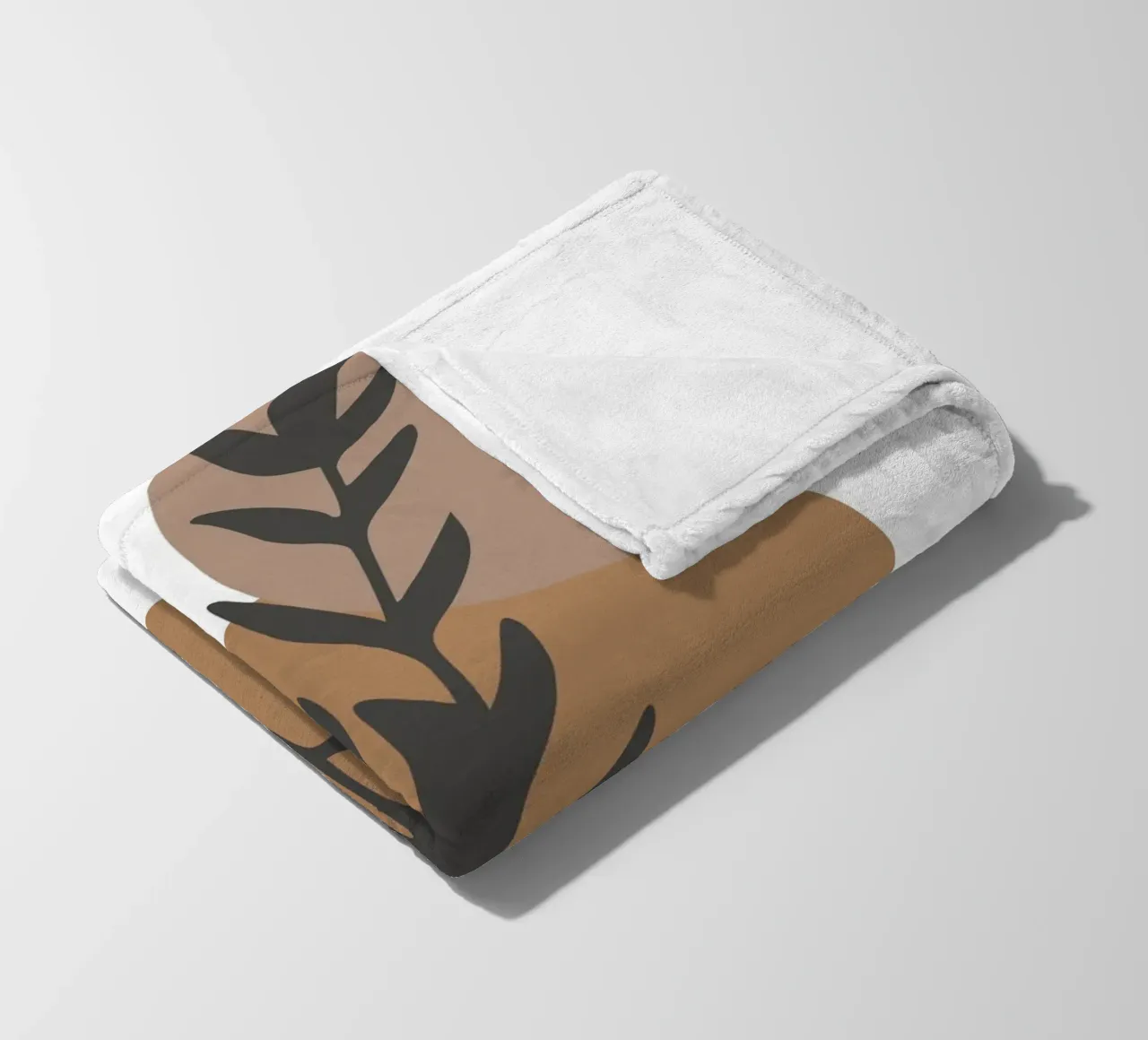 minimalist leaf and circles coperta in pile da vintageshop