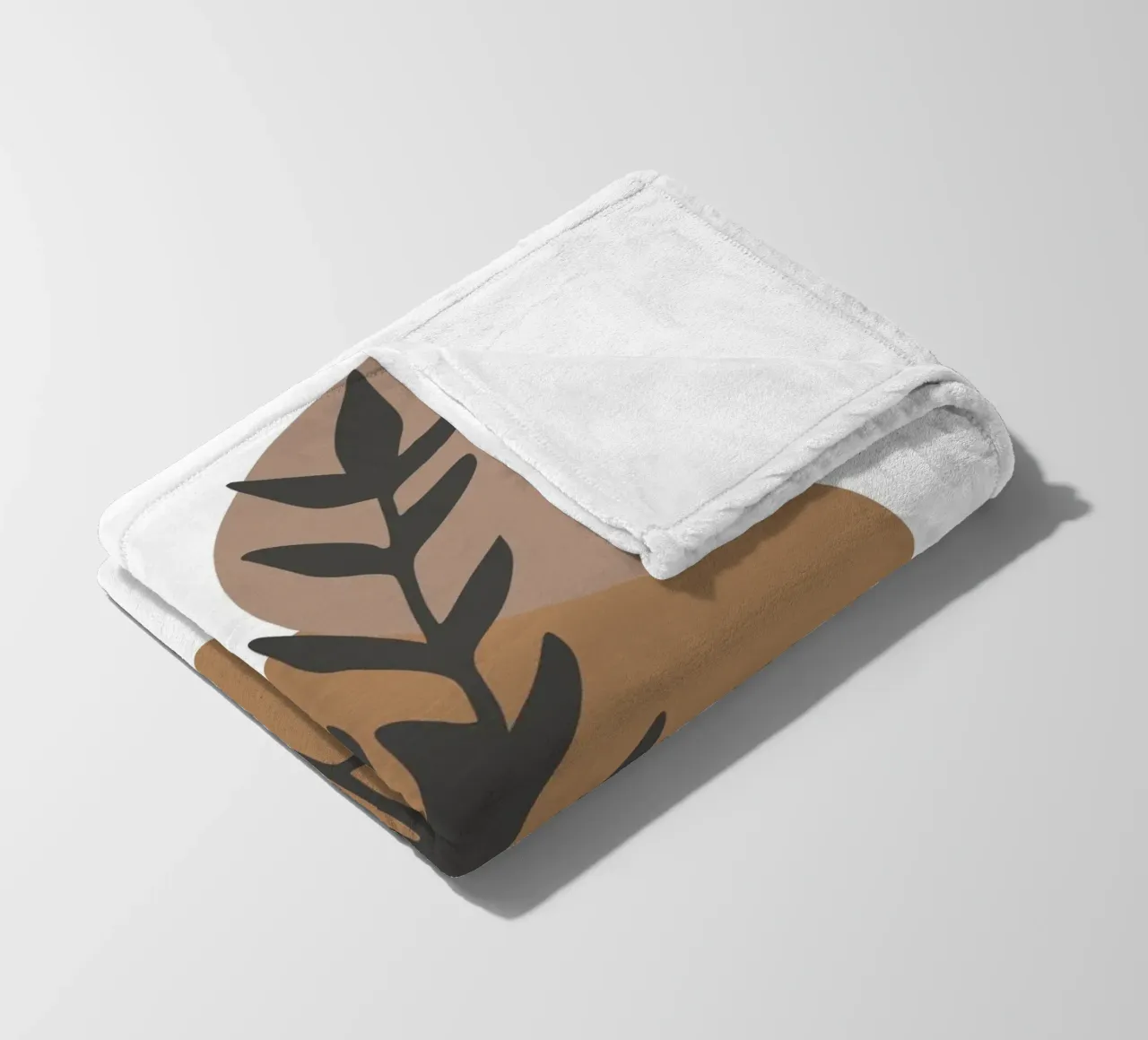 minimalist leaf and circles coperta in pile da vintageshop