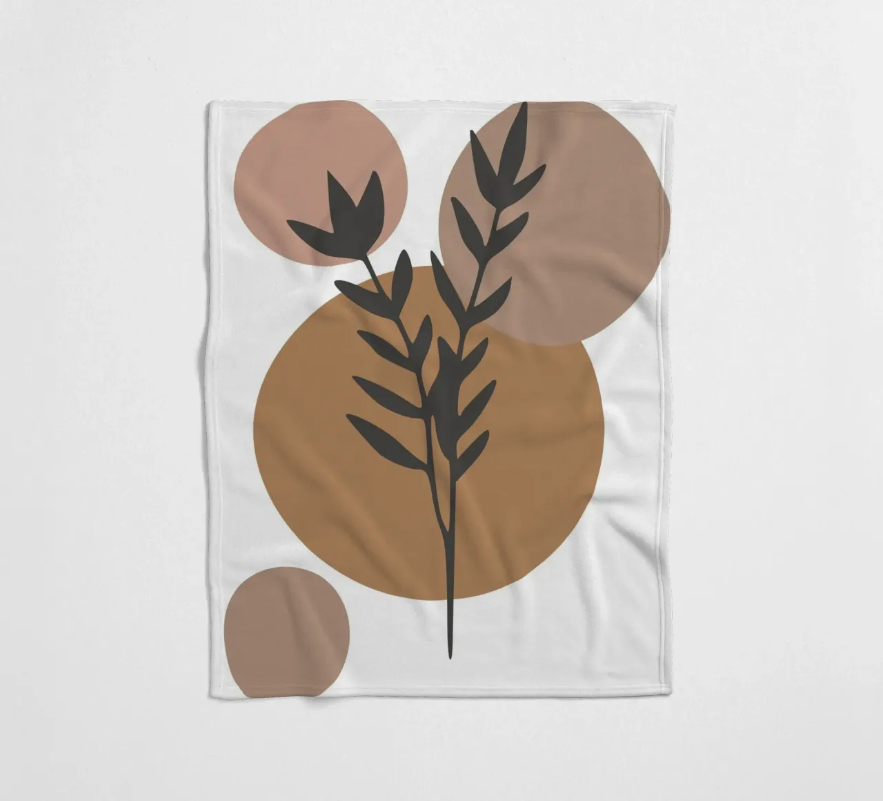minimalist leaf and circles coperta in pile da vintageshop