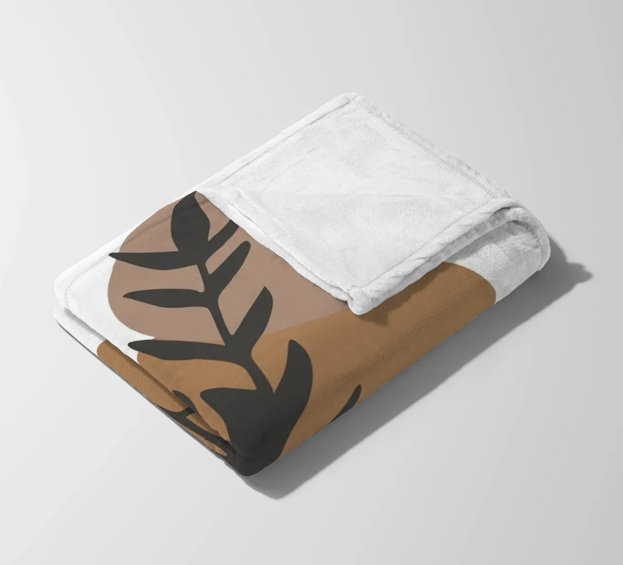 minimalist leaf and circles coperta in pile da vintageshop