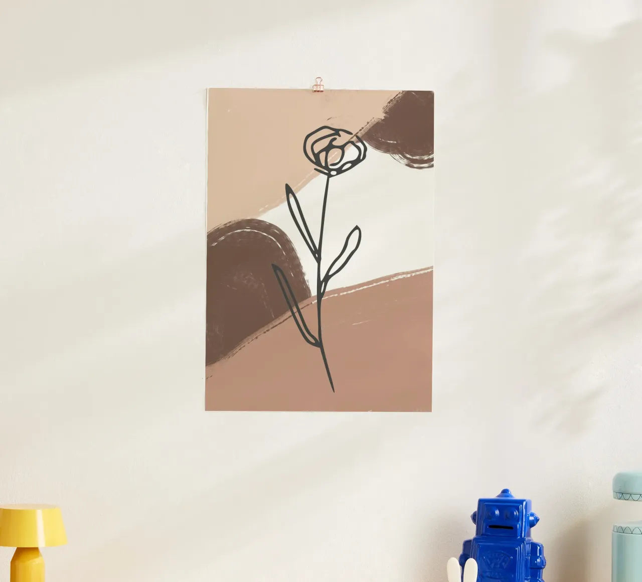 rose design abstract background poster con telaio in legno da vintageshop