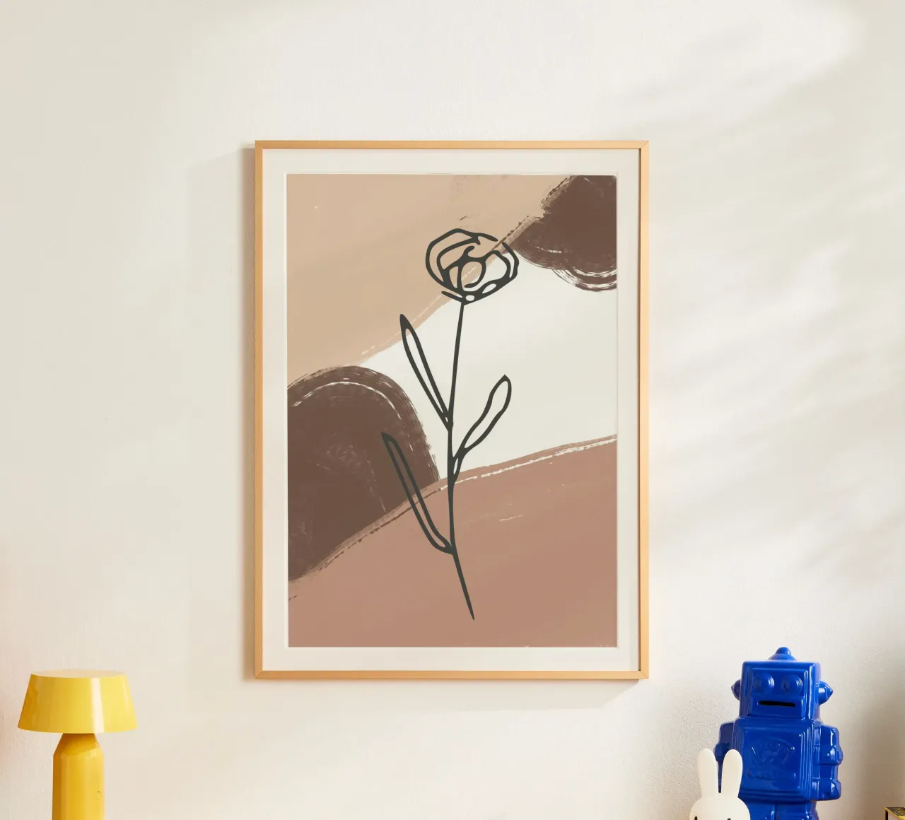 rose design abstract background poster con telaio in legno da vintageshop