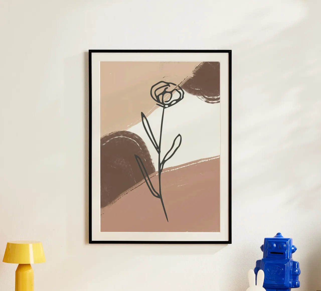 rose design abstract background poster con telaio in legno da vintageshop