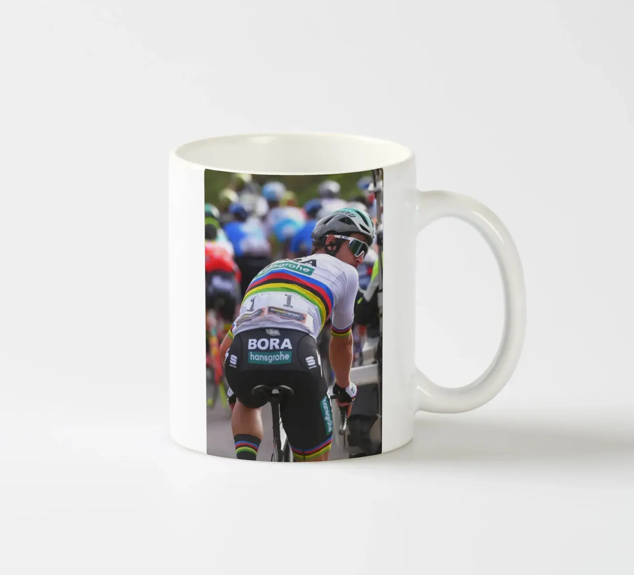 peter sagan con il kit della squadra bora-hansgrohe tazza in ceramica da addelia shope