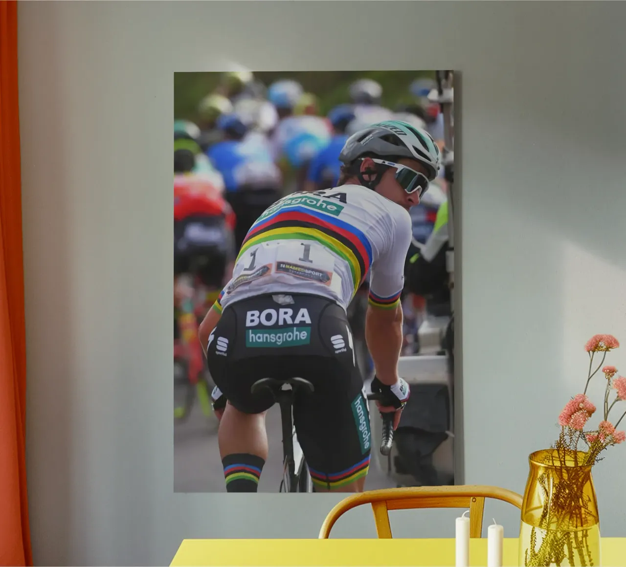 peter sagan con il kit della squadra bora-hansgrohe tela con Cornice a cassetta da addelia shope