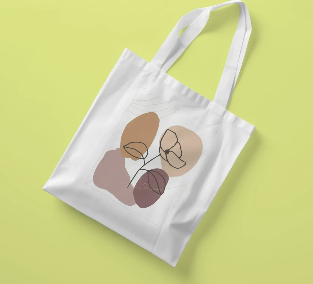 rose drawing abstract background circles borsa in juta da vintageshop