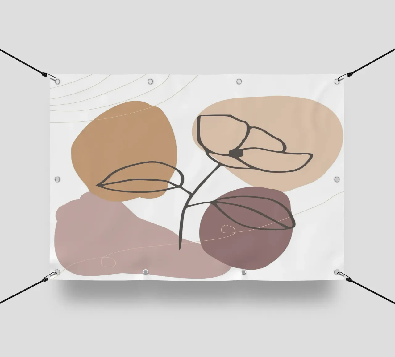 rose drawing abstract background circles telo in pvc da vintageshop