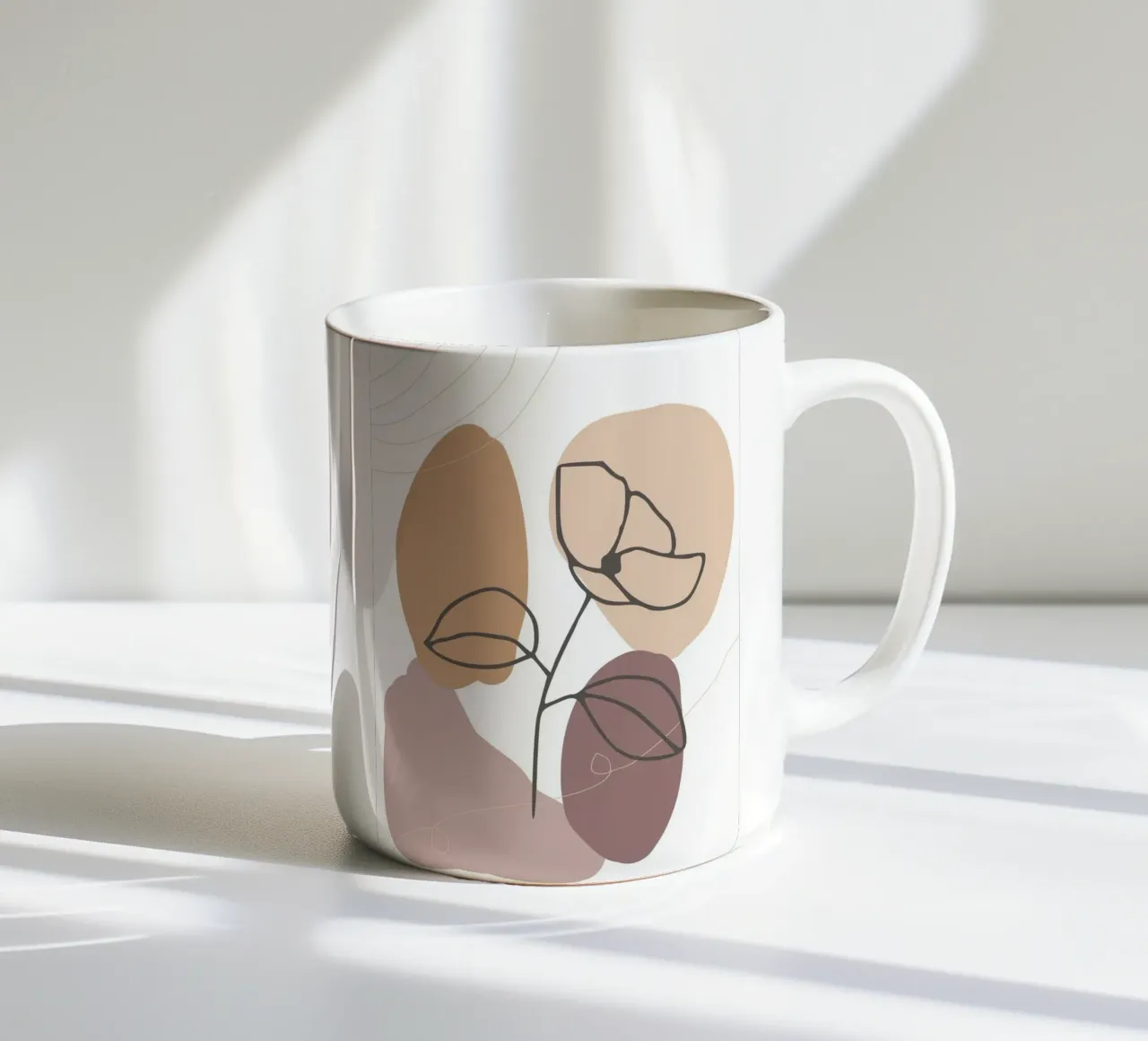 rose drawing abstract background circles tazza in ceramica da vintageshop