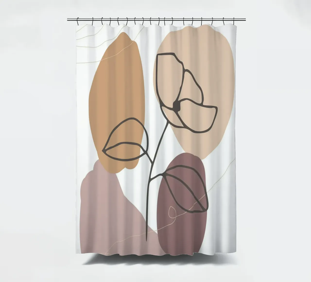 rose drawing abstract background circles tenda da doccia da vintageshop