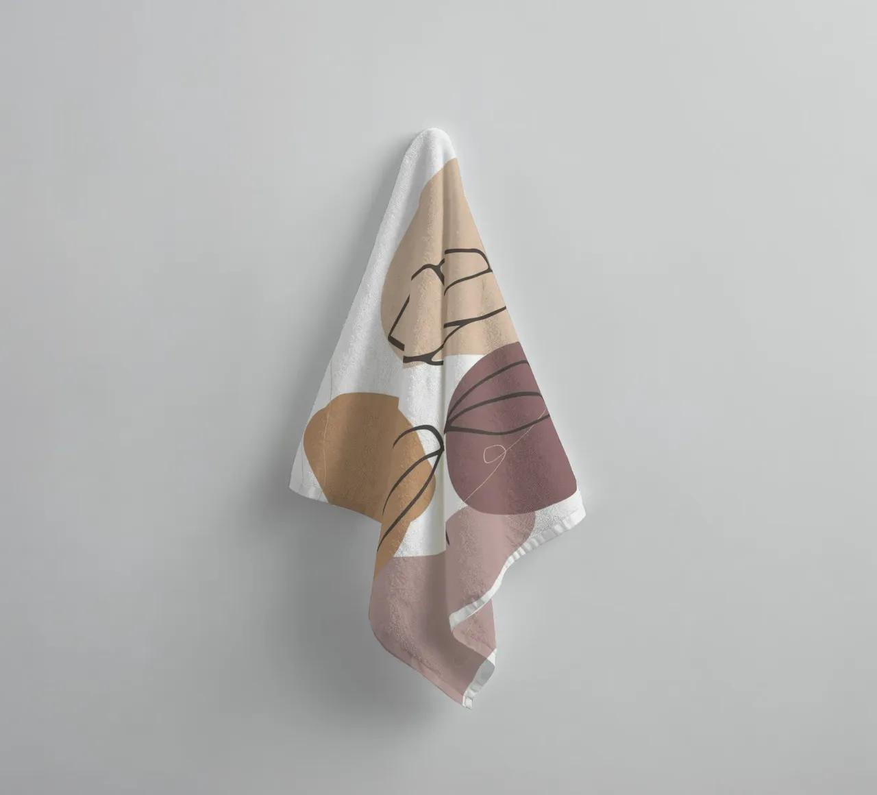 rose drawing abstract background circles asciugamano da bagno da vintageshop