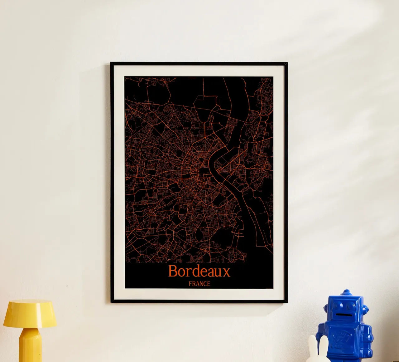 Bordeaux poster con telaio in alluminio da MiMap